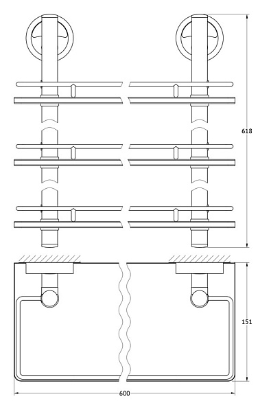 Полка 3-х ярусная FBS Ellea ELL 070