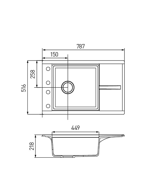 Кухонная мойка Aquaton Делия 78 1A715132DE280 кофе