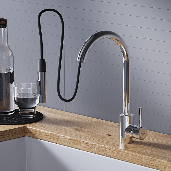 Смеситель для кухни с выдвижным изливом Dorff Logic D3007500