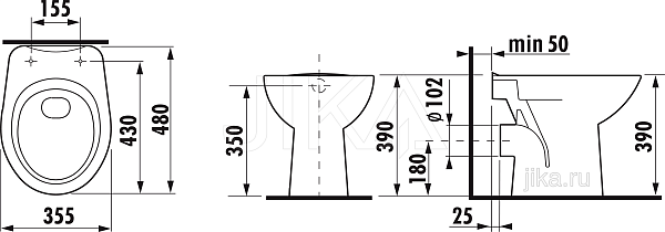Чаша унитаза напольная Jika Zeta