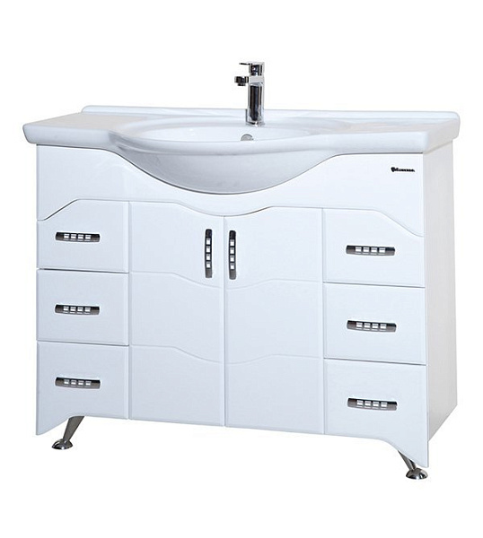 Тумба с раковиной Bellezza "Дрея 105" белая (6 ящиков)
