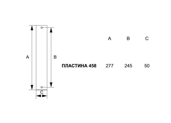 Дверная ручка на планке Melodia Isabel 266/458 Cab