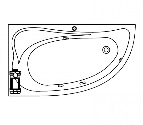 Акриловая ванна Kolpa-San Calando Oxygen 160х90 R (правая)