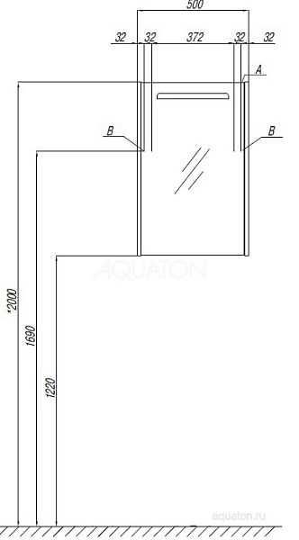 Зеркало-шкаф Aquaton "Сильва 50" дуб фьорд