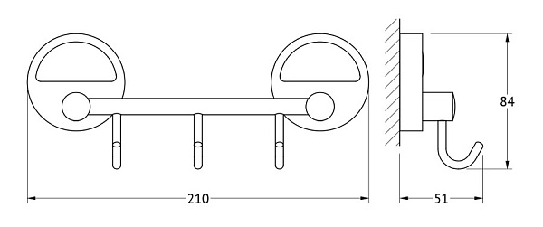 Штанга с 3-мя крючками FBS Luxia LUX 024