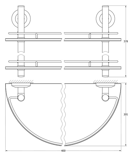 Полка 2-х ярусная FBS Standard STA 081
