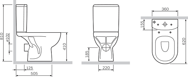 Унитаз-компакт AM.PM Gem с микролифтом C908607SC