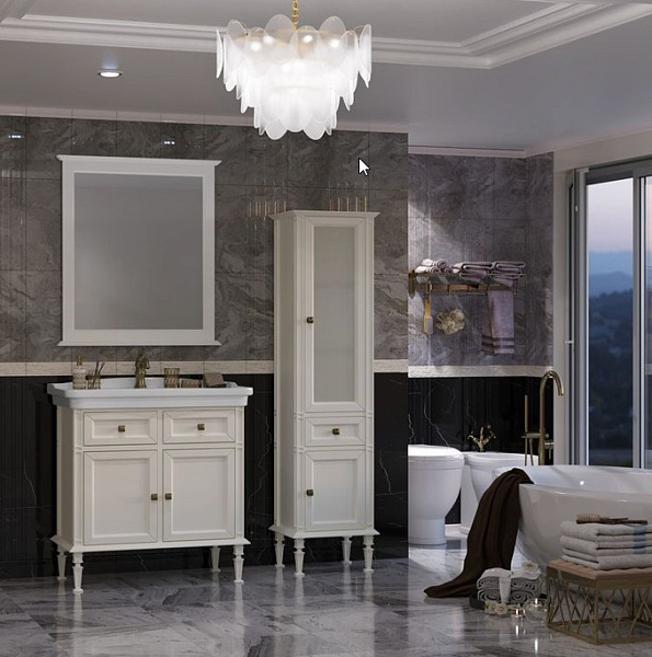 Тумба с раковиной Opadiris "Кантара 85" слоновая кость