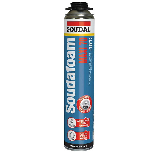 Пена Soudal Soudafoam Maxi профессиональная зимняя 870 мл. выход 70 л