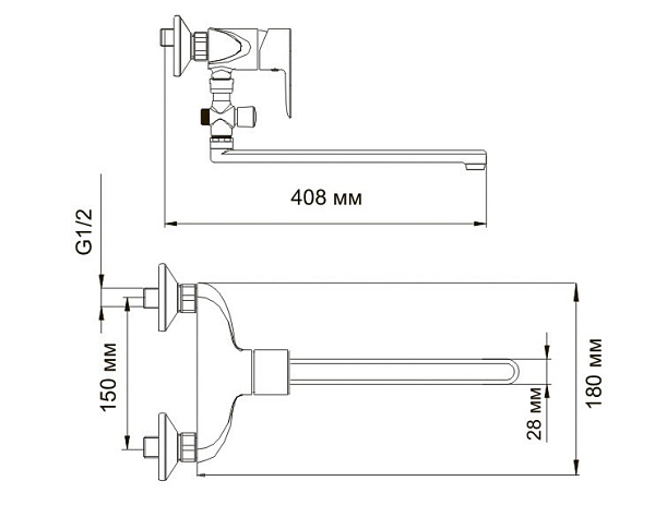 Смеситель для ванны WasserKraft Leine 3502L