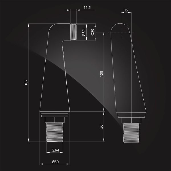 Уголки для смесителя на край ванны Elghansa Unit AC-12