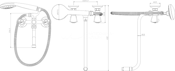 Смеситель для ванны и душа Damixa RedBlu Object 349500000