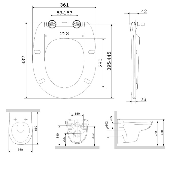 Унитаз подвесной AM.PM Sense C741700SC