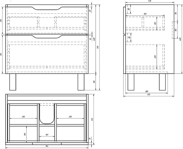 Тумба с раковиной подвесная Dreja "Q Plus 80"