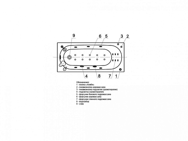 Акриловая ванна AQUATEK Оберон 180х80 