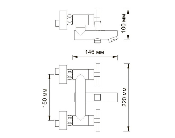 Смеситель для ванны с душем WasserKraft Weser 7801