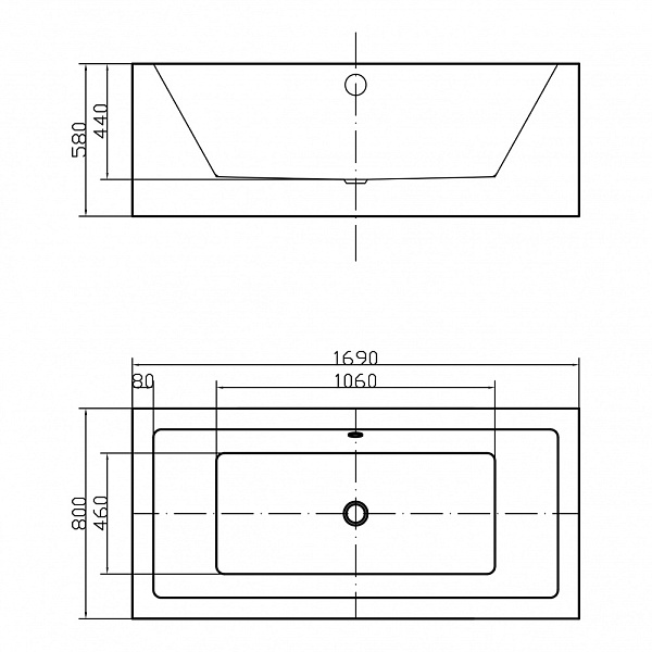 Акриловая ванна отдельностоящая Swedbe Vita 8824