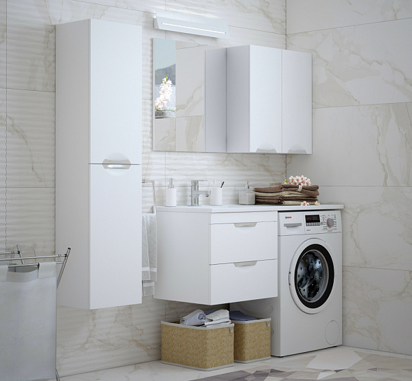 Тумба с раковиной подвесной COROZO "Алиот 120" белая