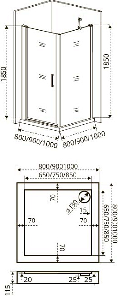 Душевой уголок Good Door Fantasy CR-90-F-CH
