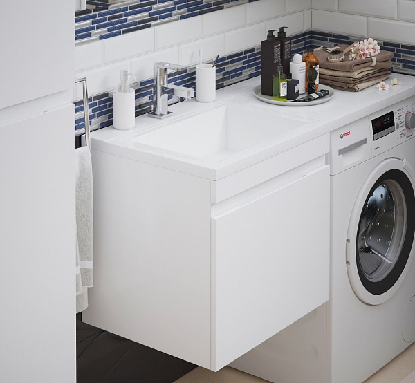 Тумба с раковиной подвесной COROZO "Альтаир 120" белый