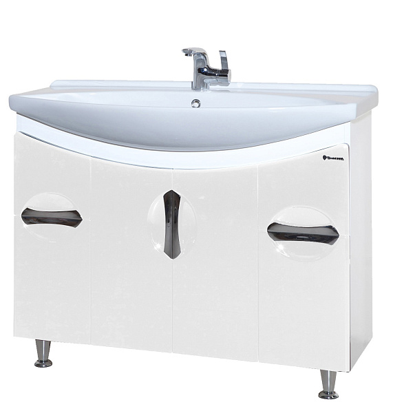 Тумба с раковиной Bellezza "Лагуна 105" белая (2 ящика)