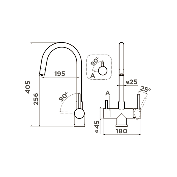 Смеситель для кухни Omoikiri Akita