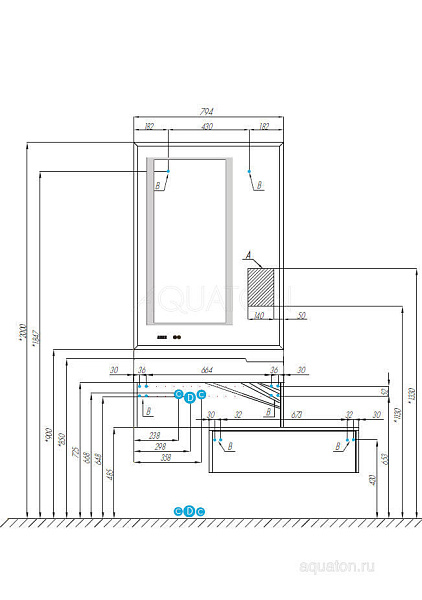 Комод Aquaton "Сакура 60" ольха наварра/белый глянец (1 ящик)