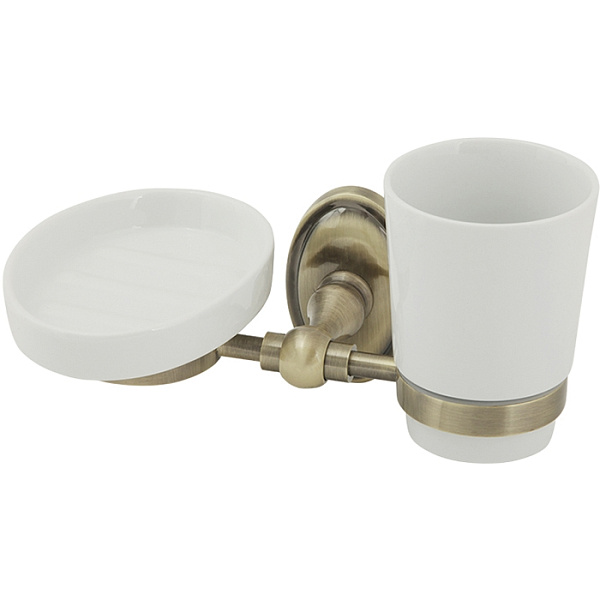 Стакан для зубных щеток с мыльницей Veragio Bonjour VR.BNR-7843.BR бронза
