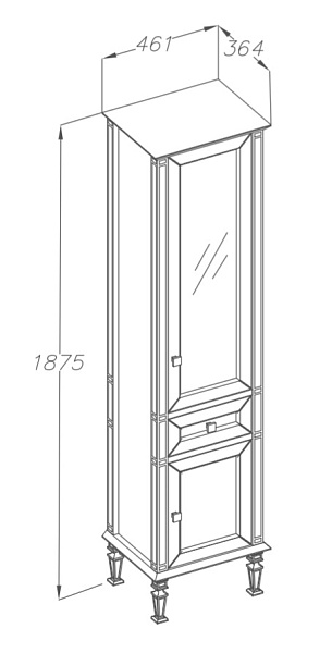 Шкаф-пенал Opadiris Кантара 46 R