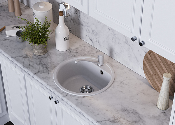 Кухонная мойка Polygran QuartzBond BOND-480 лен