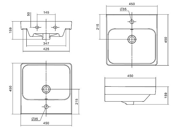 Раковина подвесная Santek Адриана 45