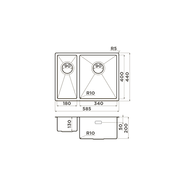 Кухонная мойка Omoikiri Taki 58-2-U/IF-R
