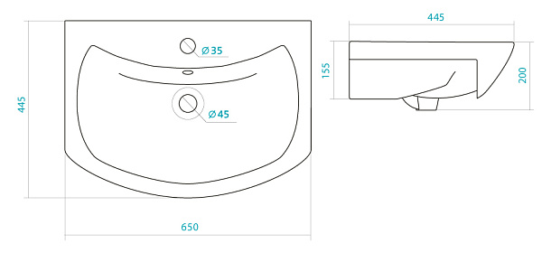 Раковина подвесная Santek Балтика 65