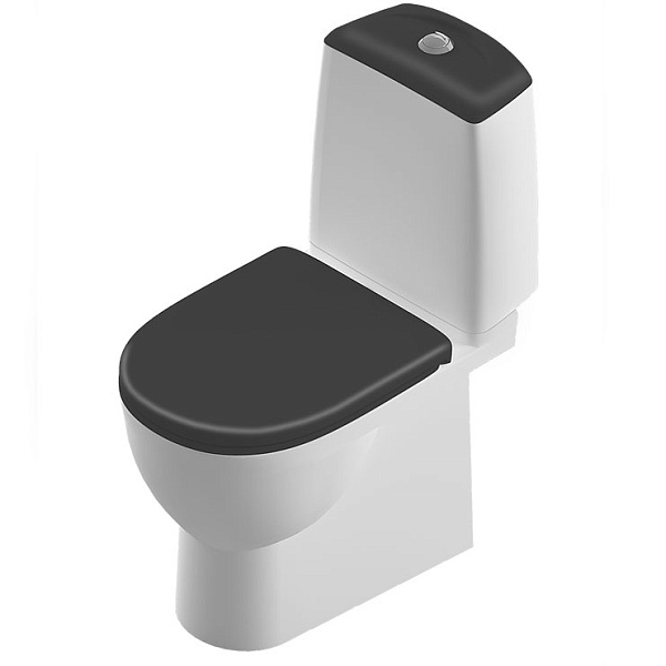 Унитаз напольный Sanita Luxe Best Black BSTSLCC06100522 черно-белый