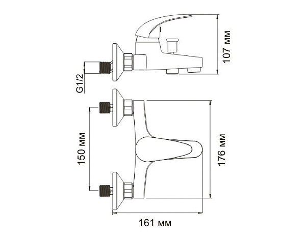 Смеситель для ванны с душем WasserKraft Isen 2601