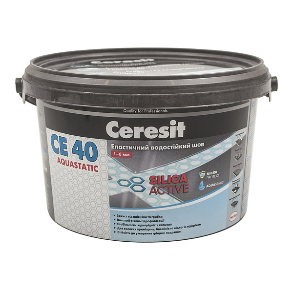Затирка для швов водоотталкивающая Ceresit СЕ 40 Aquastatic											
