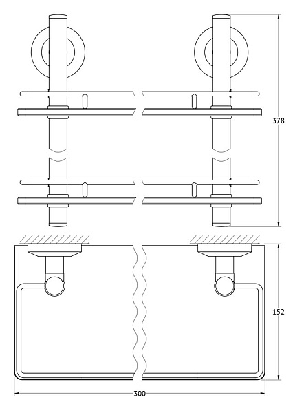 Полка 2-х ярусная FBS Standard STA 062
