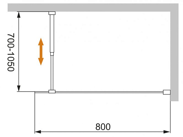 Душевая перегородка Cezares LIBERTA-L-1-80-C-Cr