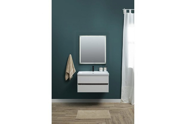 Тумба с раковиной Aquanet Беркли 80 белый/дуб рошелье