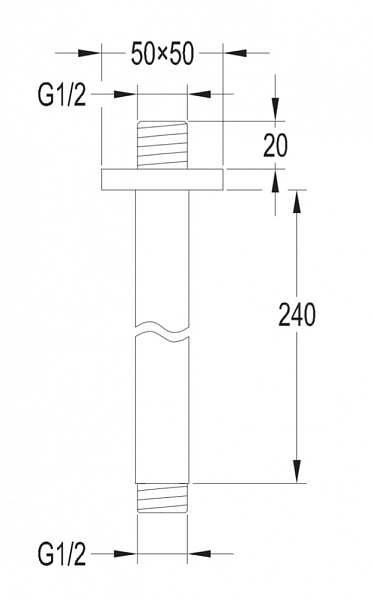 Кронштейн душевой потолочный Omnires RS31CR хром