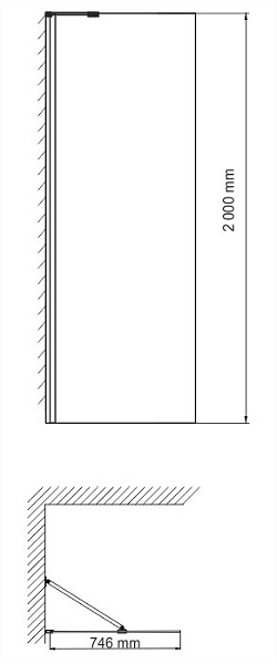 Душевая перегородка Wasserkraft Aller 10H06-RP80 Fixed