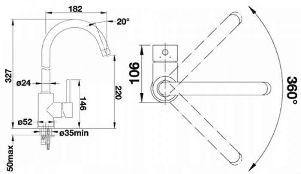 Смеситель для кухни Blanco Mida (хром)