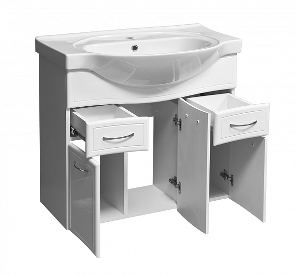 Тумба с раковиной напольная Stella "Концепт 90" белая