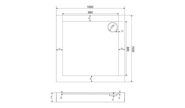 Душевой поддон Good Door Форум 100x100