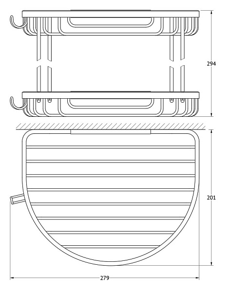 Полка-решетка с крючками 2-х ярусная FBS Ryna RYN 011