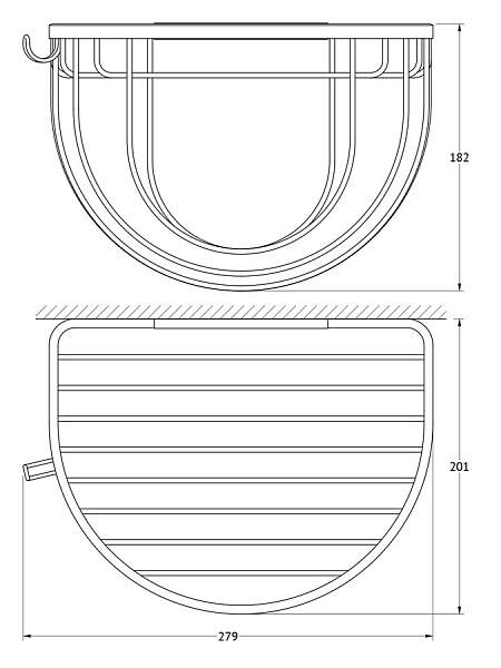 Полка-решетка с крючками и держателем мочалок FBS Ryna RYN 031