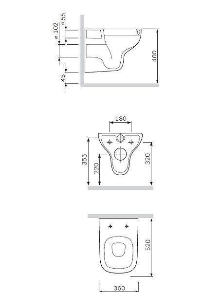 Унитаз подвесной AM.PM Like C801700SC