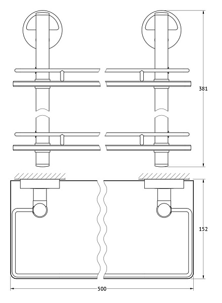 Полка 2-х ярусная FBS Luxia LUX 064