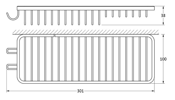 Полка-решетка с крючками и мыльницей FBS Ryna RYN 024