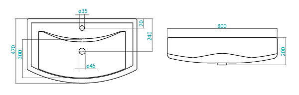 Раковина подвесная Santek Балтика 80